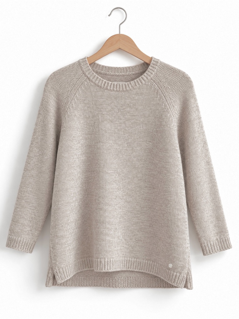 BRAX Feel Good Beige Cotton Blend Knit Sweater M